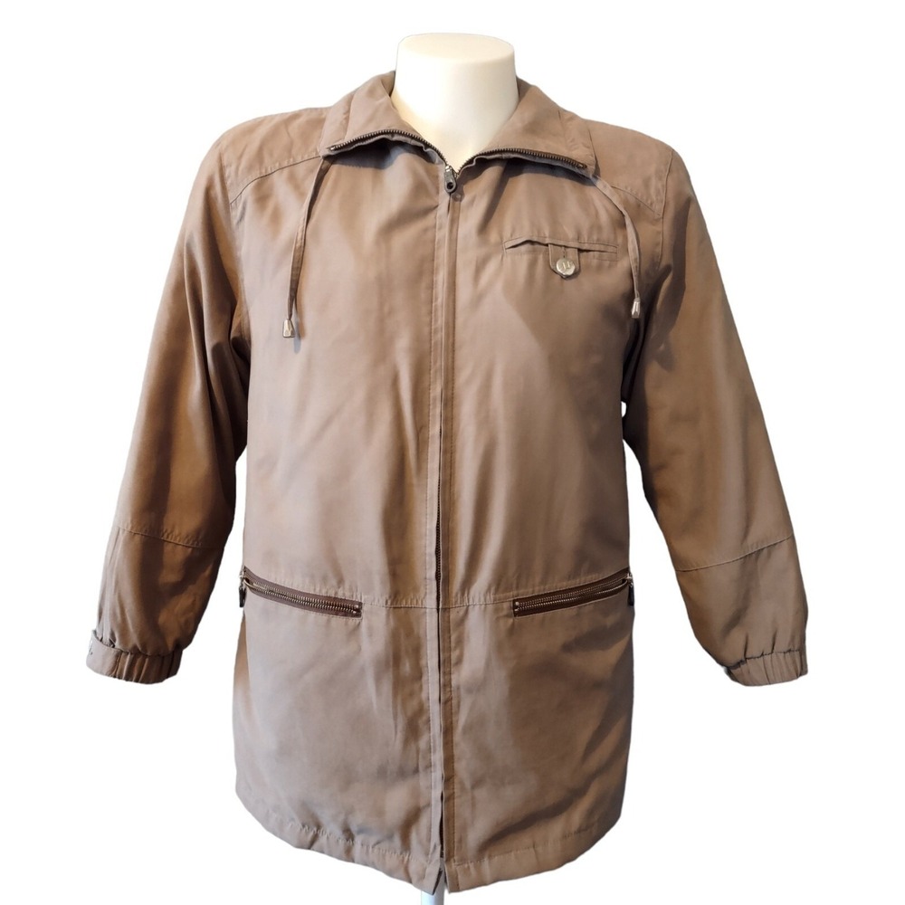 Fleet Street Jacket Small Women Gorp Core Norm Core Taupe Brown Zip Fleece Lined